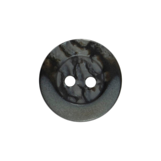 3 charcoal and black bone effect rimmed Milward 2 hole buttons on a card