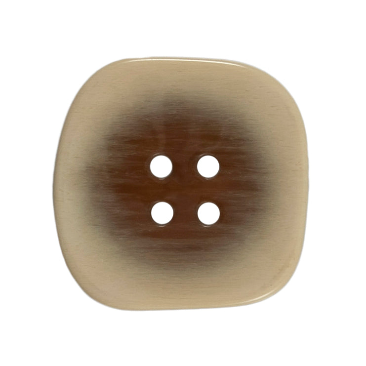 Rounded square two-tone natural 4 hole button on a Milward card