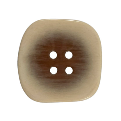 Rounded square two-tone natural 4 hole button on a Milward card