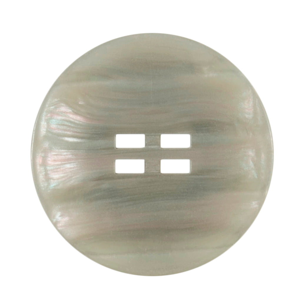 One 38mm large round grey button with a mother of pearl effect on a Milward card