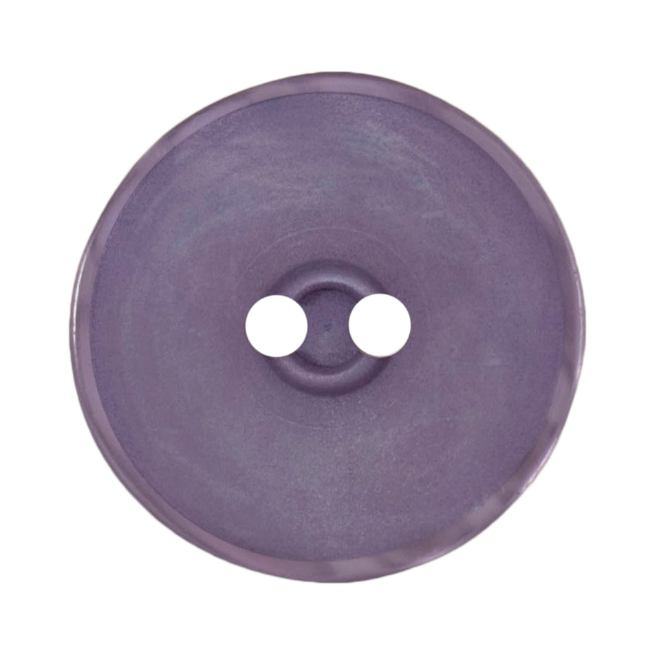 One 34mm large round matt lilac button with a shiny rim on a Milward card