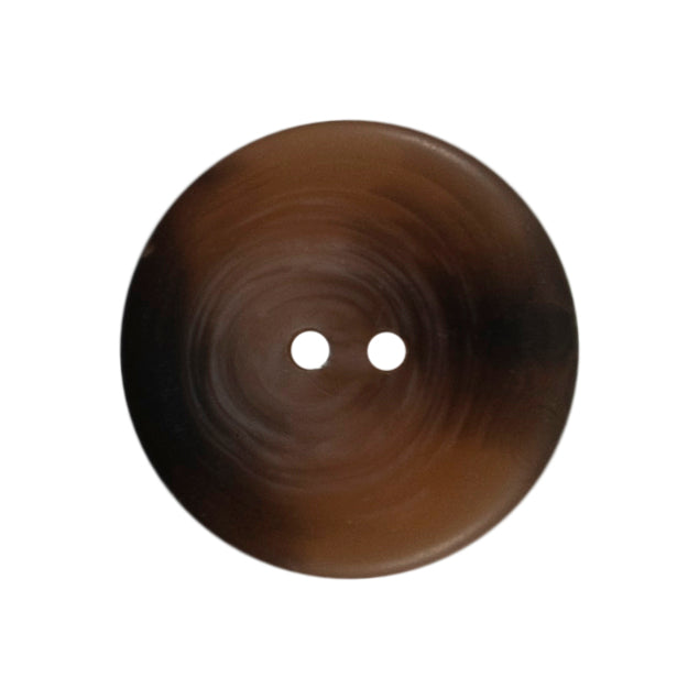 One 28mm round tortoiseshell button with a matt finish on a Milward card