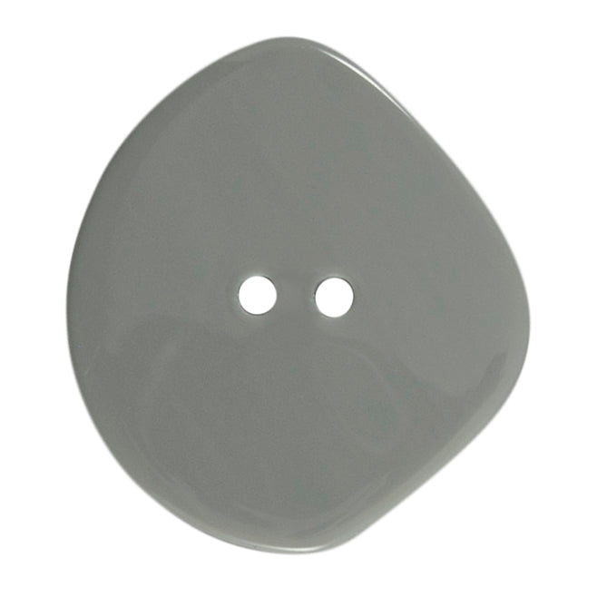 One 38mm large shaped grey button on a Milward card