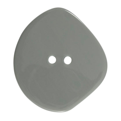 One 38mm large shaped grey button on a Milward card
