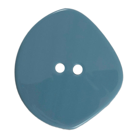 One 38mm large shaped blue button on a Milward card