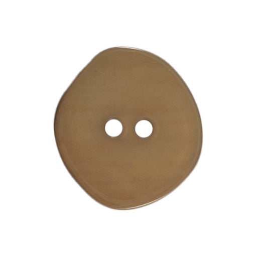 Three 22mm rounded oval beige buttons with a stone effect on a Milward card