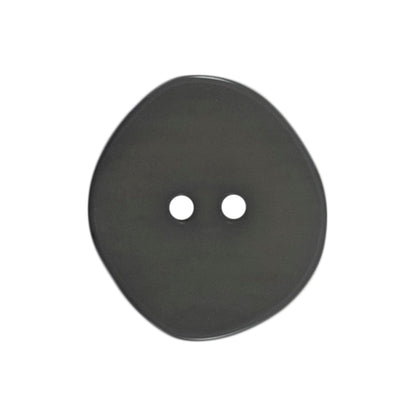 Three 22mm rounded oval dark grey buttons with a stone effect on a Milward card