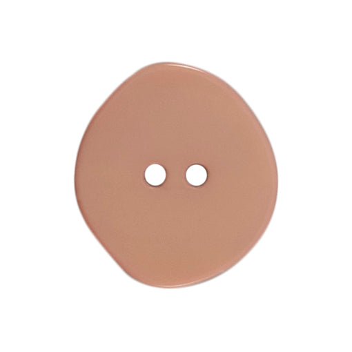 Three 22mm rounded oval pink buttons with a stone effect on a Milward card