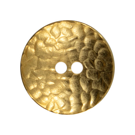 2 round gold buttons with a dimpled finish on a Milward card