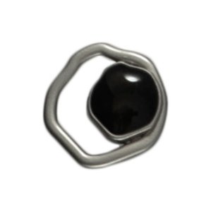 Milward Abstract Stone Buttons 12mm - Silver and Black (Pack