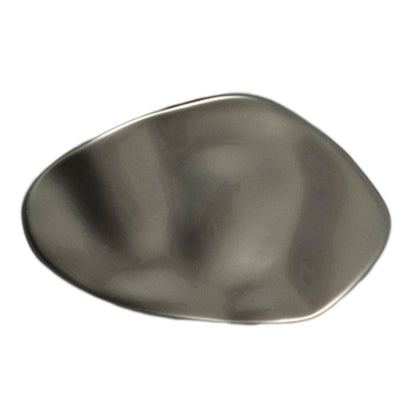 2 abstract shiny grey oval buttons on a Milward card