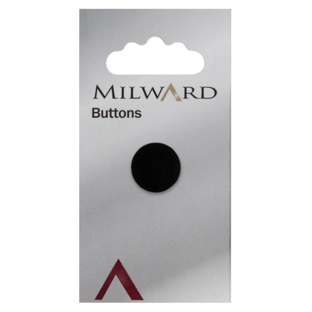 Black fluffy pom pom style button on a card
