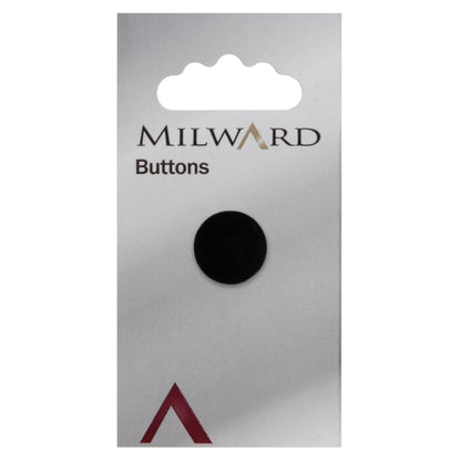 Black fluffy pom pom style button on a card