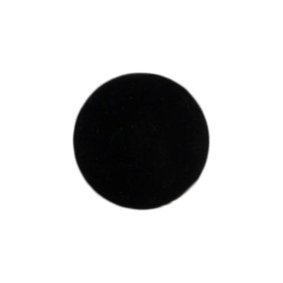 Black fluffy pom pom style button on a card