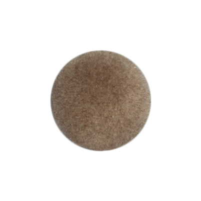 Beige fluffy pom pom style button on a card