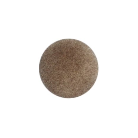 Small beige fluffy pom pom style button on a card