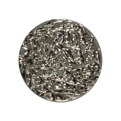 Textured silver button on a card