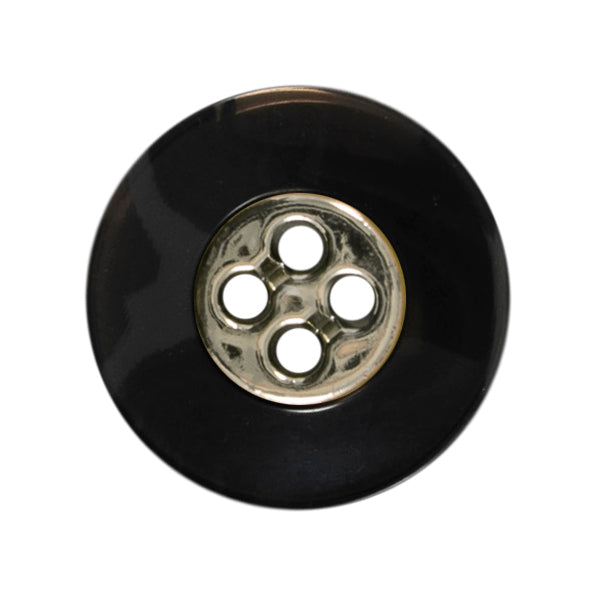 Two rose marble effect buttons with gold holes on a card