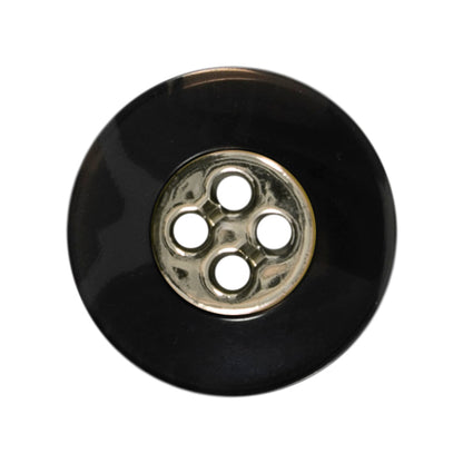 Two rose marble effect buttons with gold holes on a card