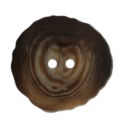 Faux wood slice button on a card