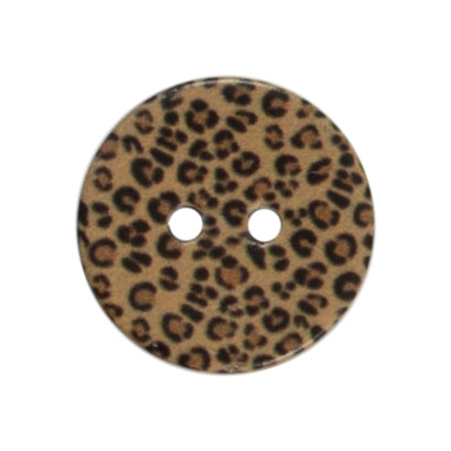 3 small dark leopard print buttons on a Milward card