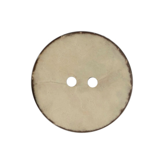 2 round beige coconut buttons on a Milward card