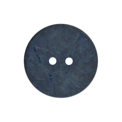 2 round dusky blue coconut buttons on a Milward card