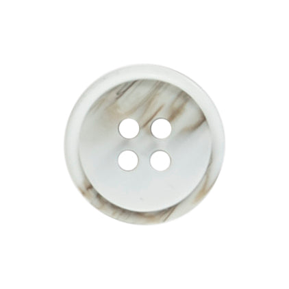 4 white, stone-coloured round buttons with a slightly tilted centre on a Milward card