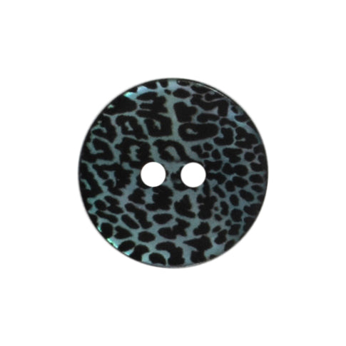 2 mother of pearl buttons with an animal print on a Milward card