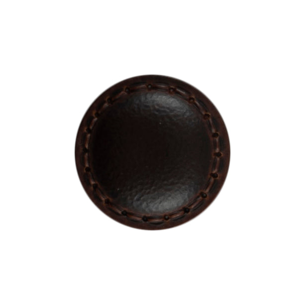 3 dark brown imitation leather buttons with a stitched rim on a Milward card