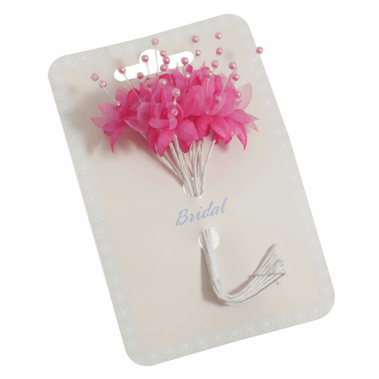 Fuchsia Babys Breath Artificial Flower Stems with Pearls (Pack of 12 Stems)