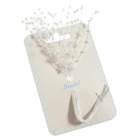 White Pearl Spray Stems - 2mm (Pack of 12 Stems)