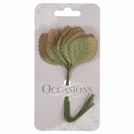 Green Rose Leaves - 60mm (Pack of 8)