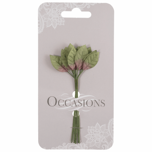Green Rose Leaves - 25mm (Pack of 12)