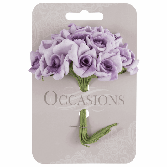 Lilac Polyfoam Rose Flowers (Pack of 12 Stems)