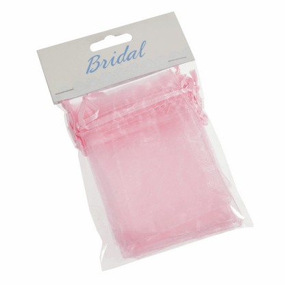 Pale Pink Organza Wedding Favour Bags - 7.5 x 10cm (Pack of 10)