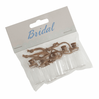Clear Mini Bottles with Jute String (Pack of 5)
