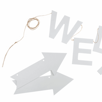 White Wooden Wedding Garland with Arrows
