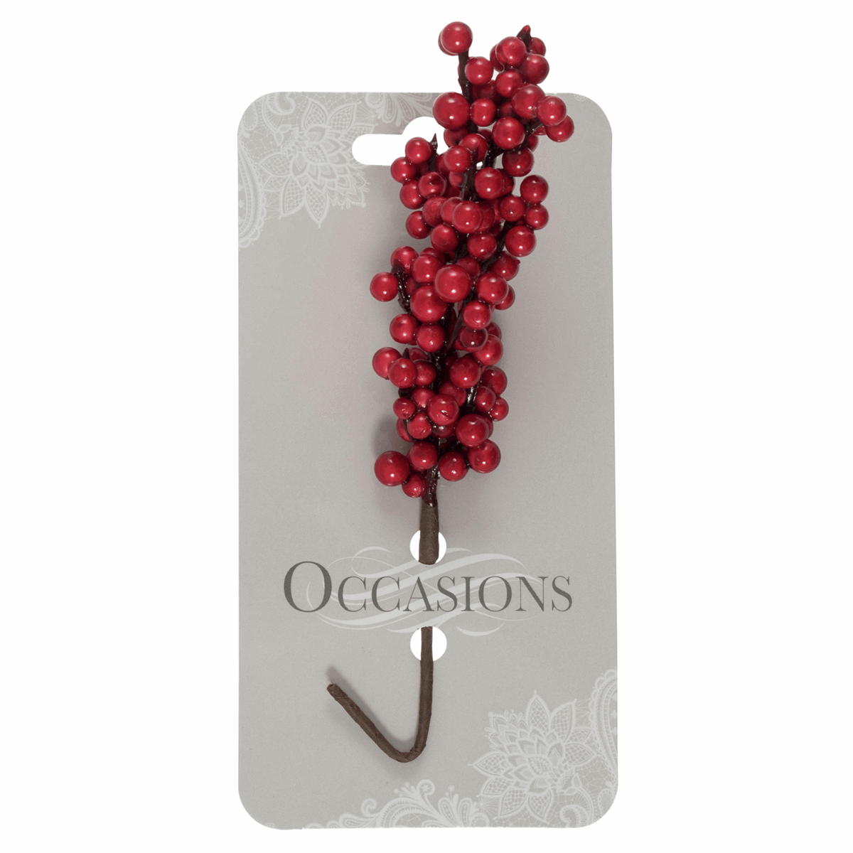 Red Pepperberries Pick on Wire - 20cm (Pack of 1 Stem)