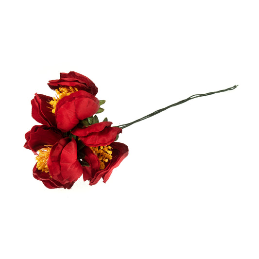 Red artificial hellebore flower stems