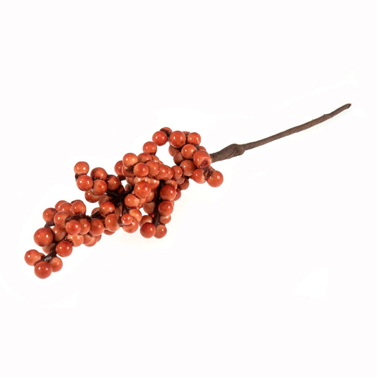 Orange artificial pepper berries floral pick