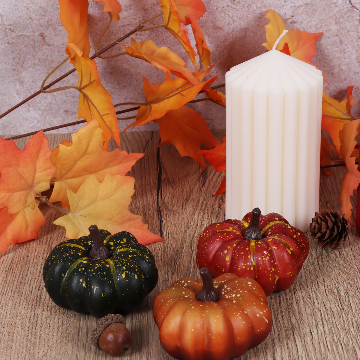 Artificial stem of autumn leaves