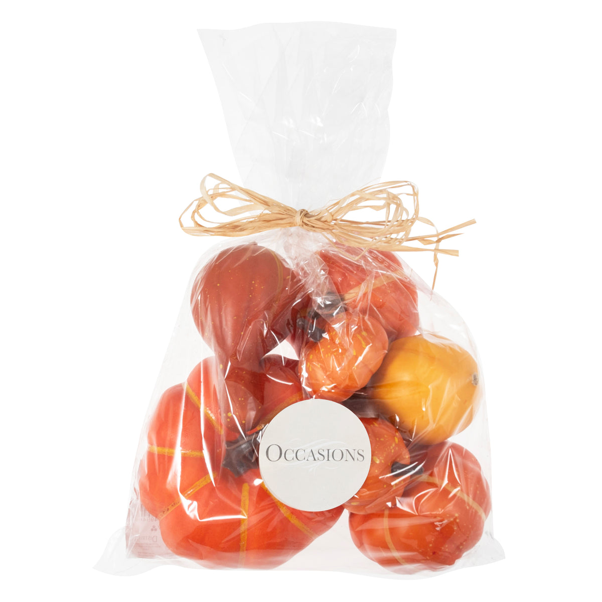 Bag of artificial pumpkins and gourds