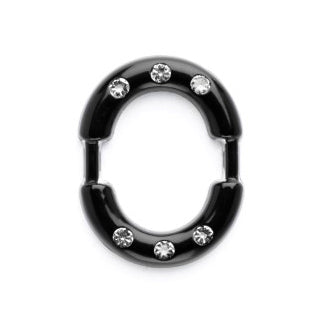 Black imitation diamante buckle
