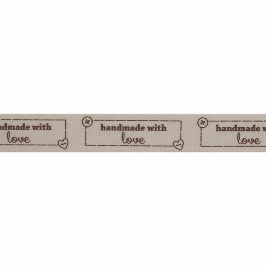 Bowtique Handmade with Love Grosgrain Ribbon - 5m x 15mm Roll