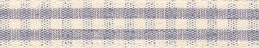 Reel of grey rustic gingham ribbon