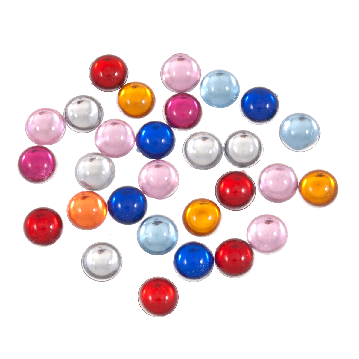 Pack of clear round crystal domes