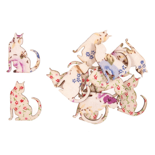 Floral patterned cat craft embellishments