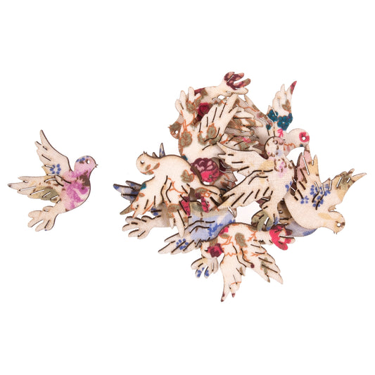 Floral patterned bird craft embellishments