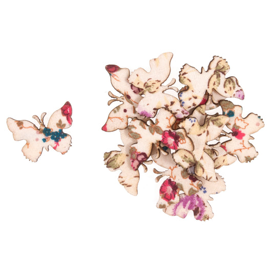 Floral patterned butterfly craft embellishments